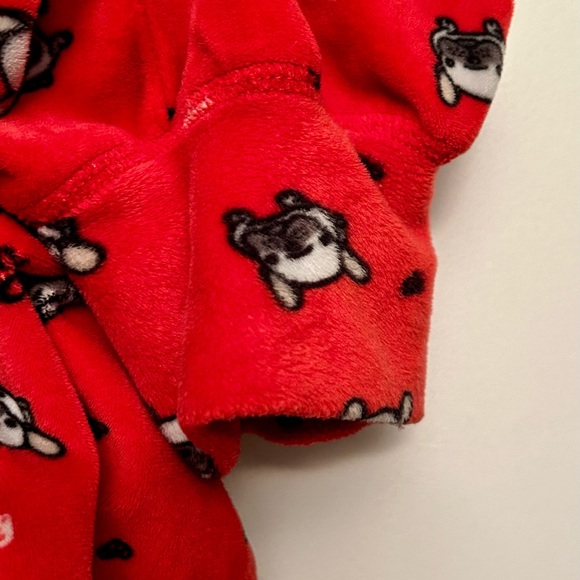 Pug Pyjamas Red Soft Jogger Style - Picture 3 of 6
